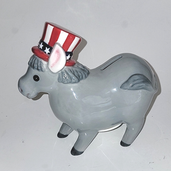 VINTAGE FRITZ & FLOYD CERAMIC DEMOCRATIC DONKEY BANK - Picture 3 of 12